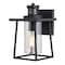 Vaxcel Geneva 7-in. W 1 Light Black Motion Sensor Dusk to Dawn Outdoor Wall Lantern Clear Glass T0729 - alternate 2